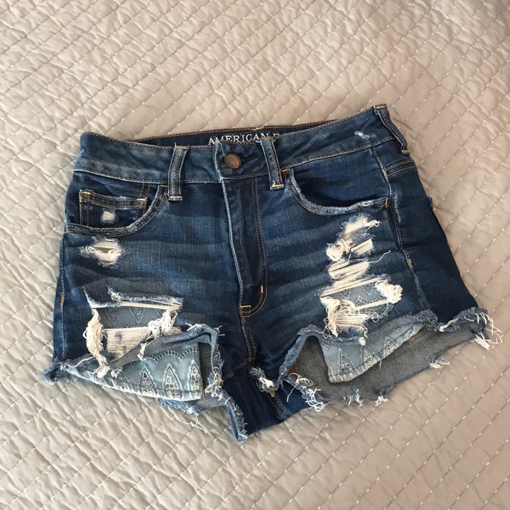 High waisted jean shorts